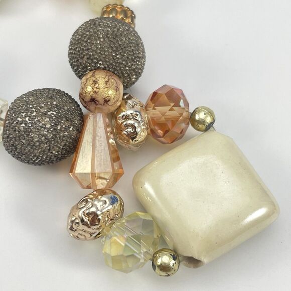 Glass Ceramic Chunky Bold Beaded Stretch Bracelet Boho Classic Cute Statement - Picture 5 of 5